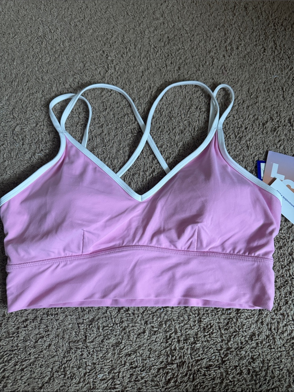 Women's Pink Strappy Sports Bra - Joylab
